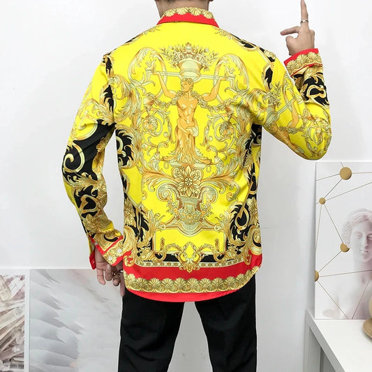 Newest Autumn Shirts For Men 3D Baroque Long Sleeve Luxury