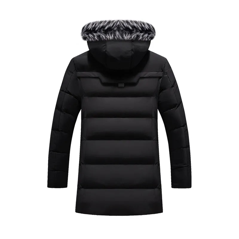 DIMUSI  Men Fur Collar Thermal Parkas